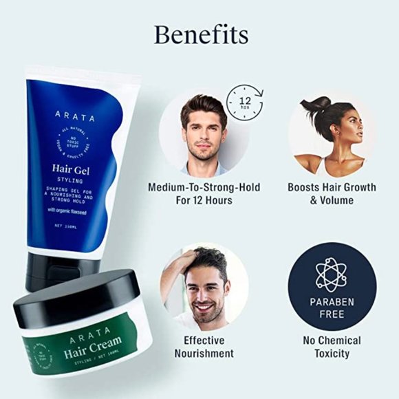 Arata Hair Gel (150 ml) and Cream (100 ml) Combo - Picture 2 of 5